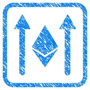 Ethereum Crystal Send Arrows Framed Stamp Illustrazione stock