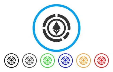 Ethereum Diagram Flat Icon Stock Illustration