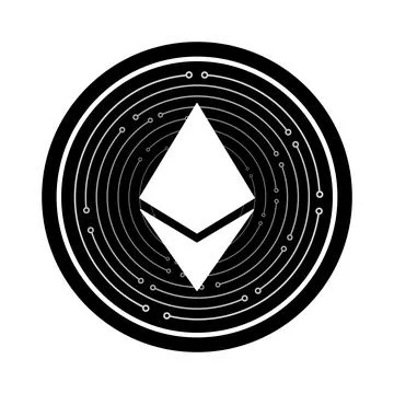 Ethereum Digital Black Stock Illustration