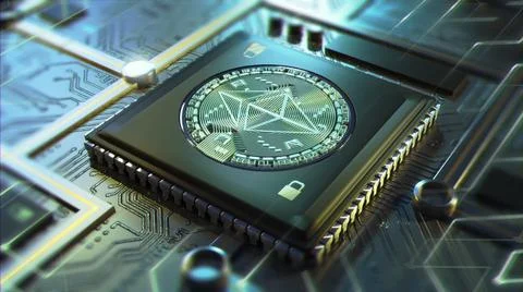 Ethereum embedded in Microchip. Illustration