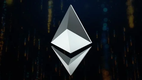 Ethereum ETH Coin Symbol Loop Background Stock Footage 345655019