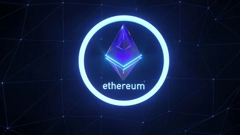 Ethereum ETH Crypto Currency  3D icon animation Stock Footage 172289129