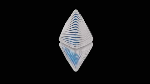 Ethereum ETH logo cryptocurrency icon animation with blocks isolated on Stock Footage 149745348