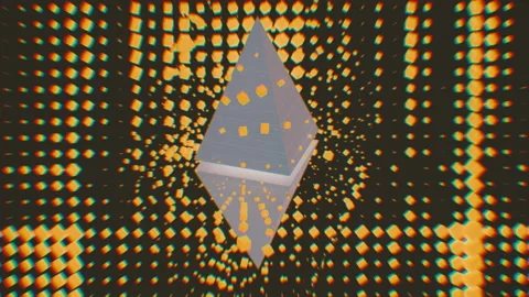Ethereum ETH logo cryptocurrency icon animation  mining, staking concept. Stock Footage 149745430