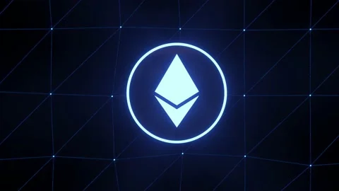 Ethereum ETH rotating cryptocurrency animation 4K Stock Footage 172201151