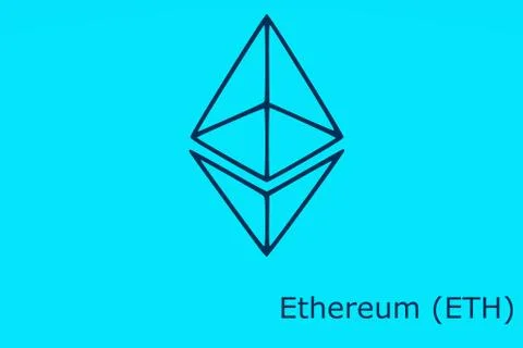 Ethereum (eth) symbol and text Stock Illustration