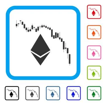 Ethereum Fall Chart Framed Icon イラスト素材