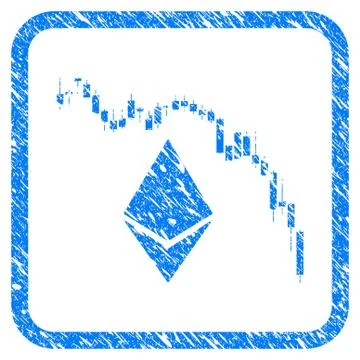 Ethereum Fall Chart Framed Stamp イラスト素材