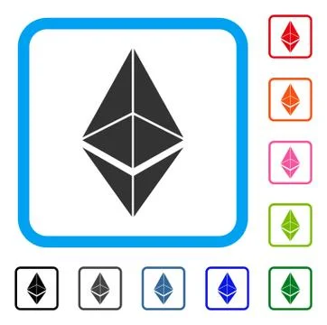 Ethereum Framed Icon 스톡 일러스트