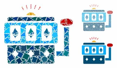 Ethereum gambling machine Composition Icon of Rugged Parts 스톡 일러스트