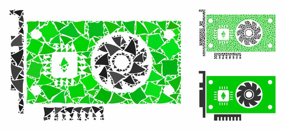 Ethereum GPU videocard Composition Icon of Bumpy Elements イラスト素材