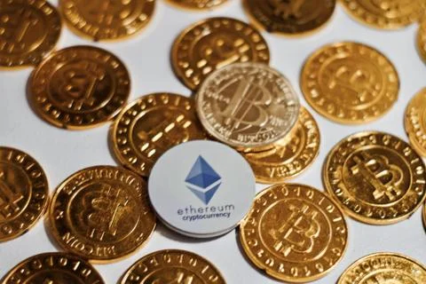 Ethereum grey token Stock Photos
