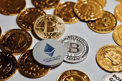 Ethereum grey token Stock Photos
