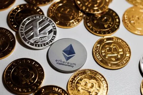 Ethereum grey token Stock Photos