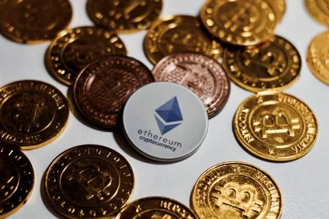 Ethereum grey token Stock Photos