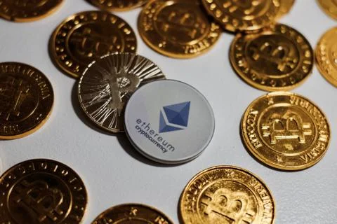 Ethereum grey token Stock Photos