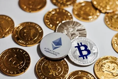 Ethereum grey token Stock Photos