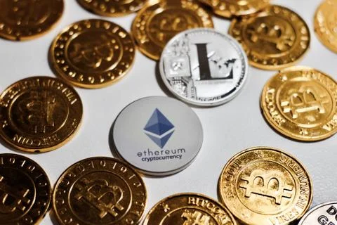 Ethereum grey token Foto stock