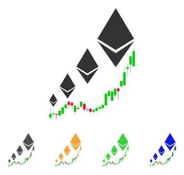 Ethereum Growth Chart Vector Icon Illustrazione stock
