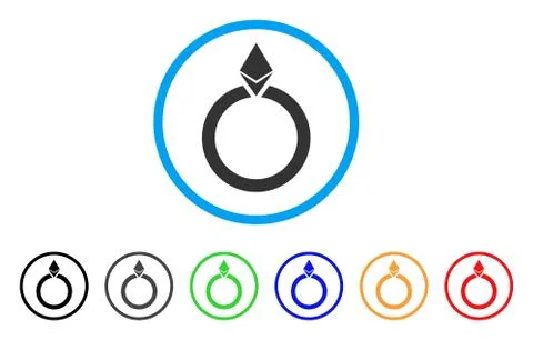 Ethereum Jewelry Ring Rounded Icon Illustrazione stock