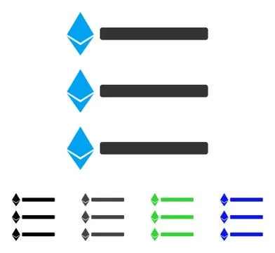 Ethereum List Flat Icon Ilustração Stock