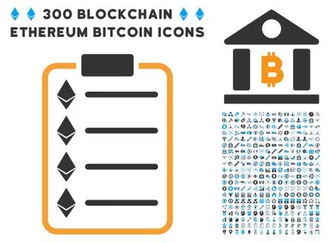 Ethereum List Pad Flat Icon with Set Stockillustratie