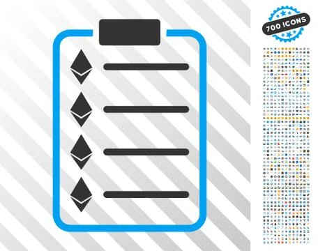 Ethereum List Pad Flat Icon with Bonus Stock Illustration