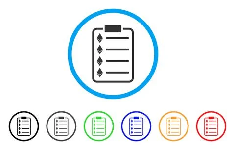 Ethereum List Pad Rounded Icon Ilustração Stock