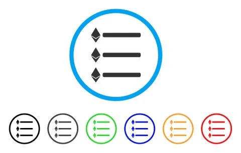 Ethereum List Rounded Icon Ilustração Stock