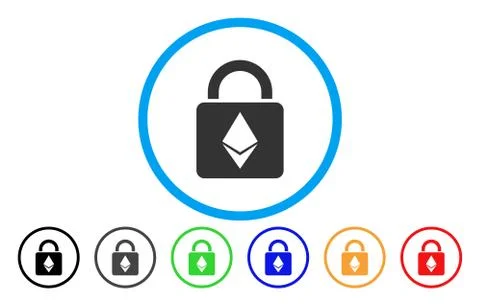 Ethereum Lock Flat Icon Illustrazione stock