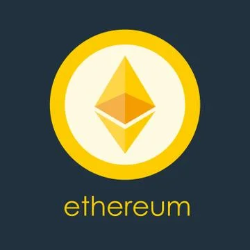 Ethereum logo. Cryptocurrency icon. Crypto coin logotype. Net banking sign. Stock Illustration