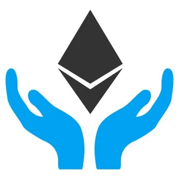 Ethereum Maintenance Hands Flat Icon Stock Illustration