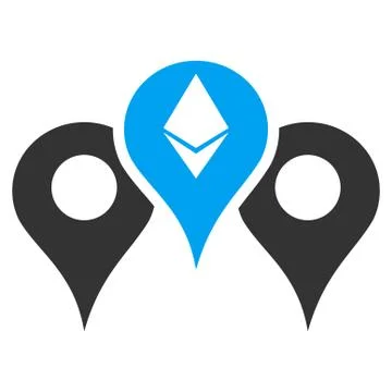 Ethereum Map Pointers Flat Icon イラスト素材