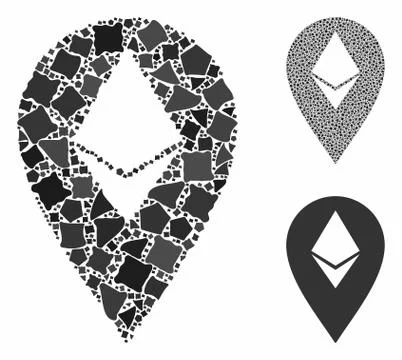 Ethereum marker Composition Icon of Bumpy Parts 스톡 일러스트
