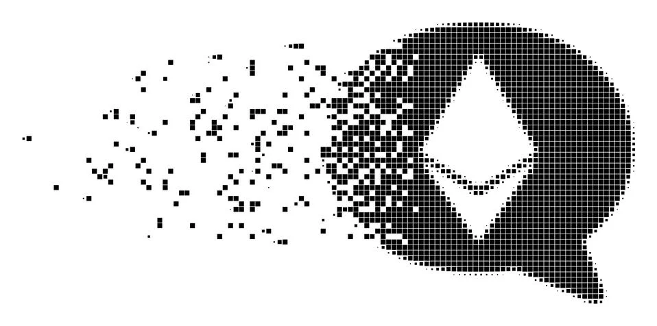 Ethereum Message Balloon Broken Pixel Icon Stock Illustration