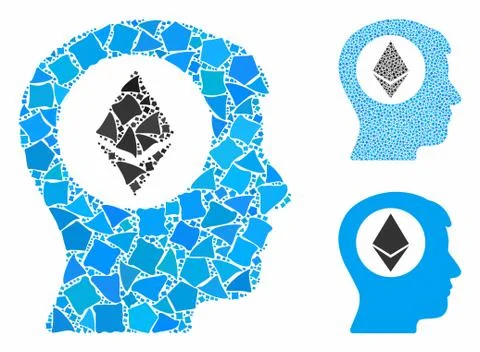 Ethereum mind Composition Icon of Rugged Elements Stock Illustration