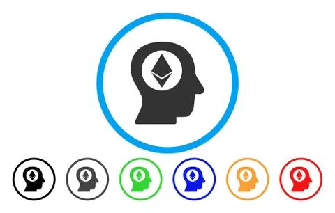 Ethereum Mind Flat Icon Illustrazione stock