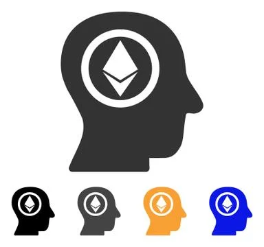 Ethereum Mind Head Vector Icon Illustrazione stock