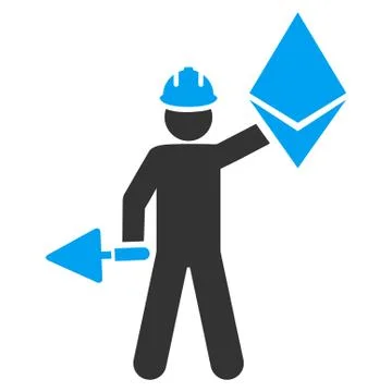 Ethereum Miner Flat Icon Stock Illustration