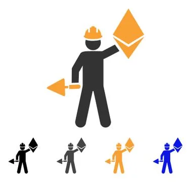 Ethereum Miner Vector Icon Stock Illustration