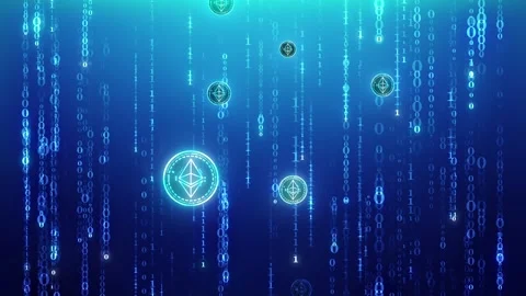 Ethereum mining. Cryptocurrency, Ethereum network. Crypto farm. Stock Footage 235459388