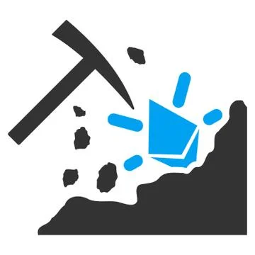 Ethereum Mining Hammer Flat Vector Icon Stock Illustration