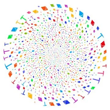 Ethereum Mining Hammer Twirl Exploding Globula Illustrazione stock