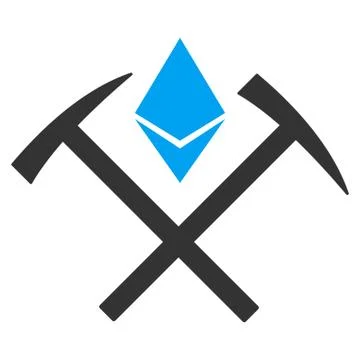 Ethereum Mining Hammers Flat Vector Icon Stock Illustration
