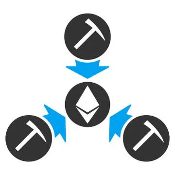 Ethereum Mining Pool Flat Icon Stock Illustration