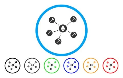 Ethereum Mining Pool Flat Icon Illustrazione stock