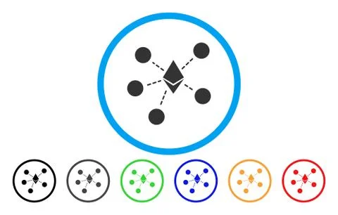 Ethereum Net Structure Flat Icon Illustrazione stock