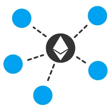 Ethereum Network Flat Icon Stock Illustration