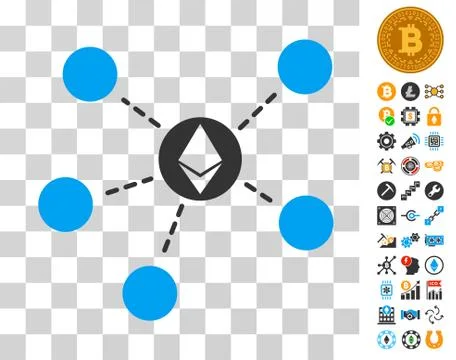 Ethereum Network Icon with Bonus Stock Illustration