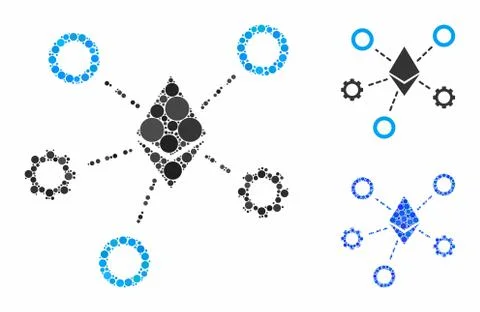 Ethereum network nodes Composition Icon of Circle Dots Stock Illustration